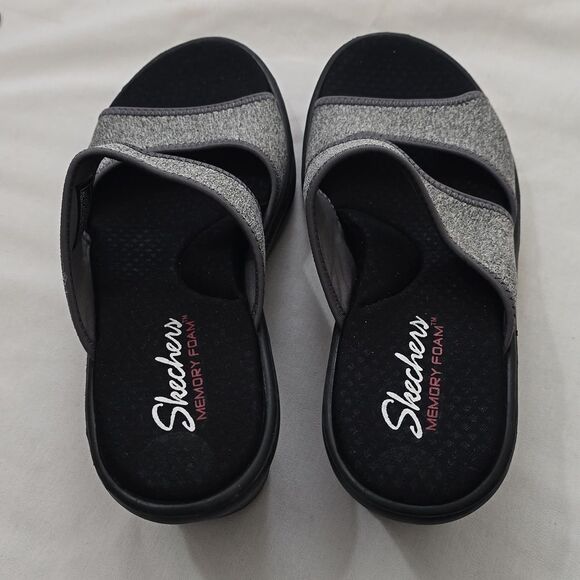 Skechers Memory Foam Wedge Sandals 9.5 - Picture 2 of 8